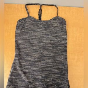 Lulemon sz 6 Power Y Stripe Tank Top in Gray